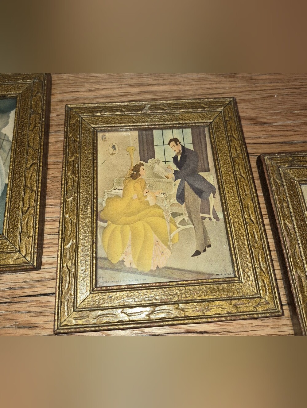 3 Framed Vintage 1940s lithographs by artist S. Colef - Picture 3 of 7